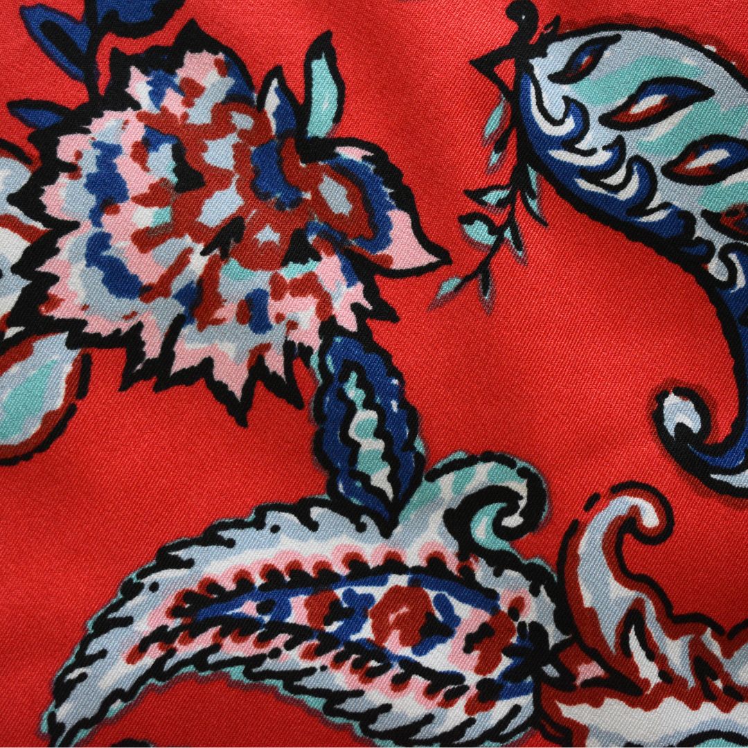 Roz & Ali Red Paisley Shift Dress Sleeveless Pockets Floral Summer Size 6p — image 6 of 8